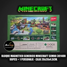 BLOQUE MAGNETICO GENERICO MINECRAFT SEMBO 301400 (90PCS + 1 PERSONAJE) (CAJA 28x20x4,5CM) (L1224)