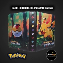 ALBUM PARA CARTAS POKEMON CARPETA CON CIERRE #5 (PARA 200 CARTAS) (A0708)