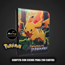 ALBUM PARA CARTAS POKEMON CARPETA CON CIERRE #5 (PARA 200 CARTAS) (A0708)