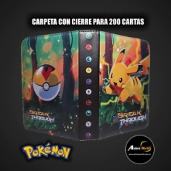 ALBUM PARA CARTAS POKEMON CARPETA CON CIERRE #5 KP001 (PARA 200 CARTAS) (A0708)