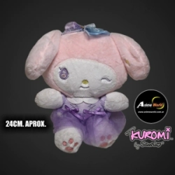 PELUCHE KUROMI SANRIO VIOLETA CON TUTU #1 (24CM APROX) (P2019)