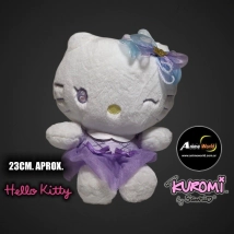PELUCHE KUROMI SANRIO KITTY VIOLETA CON TUTU #3 (23CM APROX) (P2021)