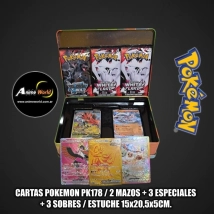 CARTAS POKEMON ESTUCHE #19 PK178 (2 MAZOS + 3 ESPECIALES + 3 SOBRES) (ESTUCHE 15x20,5x5CM) (A0710)
