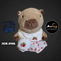 PELUCHE CARPINCHO-CAPIBARA VESTIDO FRUTILLA #1 SW13027-11 (26CM APROX) (P2038)