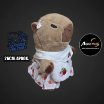 PELUCHE CARPINCHO-CAPIBARA VESTIDO FRUTILLA #1 SW13027-11 (26CM APROX) (P2038)