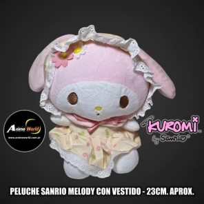PELUCHE KUROMI SANRIO MELODY CON VESTIDO #1 (23CM APROX) (P2046)