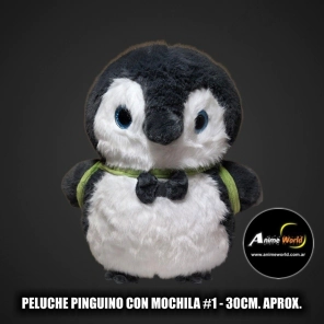 PELUCHE PINGUINO CON MOCHILA #1 (30CM APROX) (P2062)