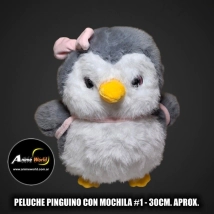 PELUCHE PINGUINO CON MOCHILA #2 (30CM APROX) (P2063)