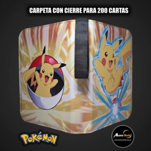 ALBUM PARA CARTAS POKEMON CARPETA CON CIERRE #6 KP001 (PARA 200 CARTAS) (A0719)