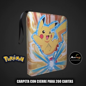 ALBUM PARA CARTAS POKEMON CARPETA CON CIERRE #6 KP001 (PARA 200 CARTAS) (A0719)