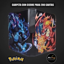 ALBUM PARA CARTAS POKEMON CARPETA CON CIERRE #7 KP001 (PARA 200 CARTAS) (A0720)