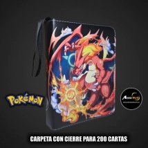 ALBUM PARA CARTAS POKEMON CARPETA CON CIERRE #7 KP001 (PARA 200 CARTAS) (A0720)