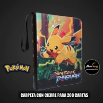 ALBUM PARA CARTAS POKEMON CARPETA CON CIERRE #8 KP001 (PARA 200 CARTAS) (A0721)
