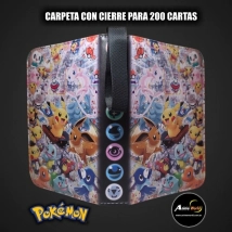 ALBUM PARA CARTAS POKEMON CARPETA CON CIERRE #9 KP001 (PARA 200 CARTAS) (A0722)