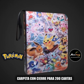 ALBUM PARA CARTAS POKEMON CARPETA CON CIERRE #9 KP001 (PARA 200 CARTAS) (A0722)