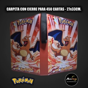 ALBUM PARA CARTAS POKEMON CARPETA CON CIERRE #1 KP002 (PARA 450 CARTAS) (27x33CM) (A0723)
