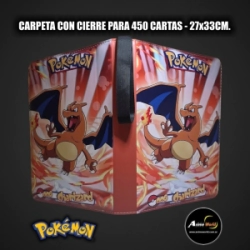 ALBUM PARA CARTAS POKEMON CARPETA CON CIERRE KP002 #1 (PARA 450 CARTAS) (27x33CM) (A0723)
