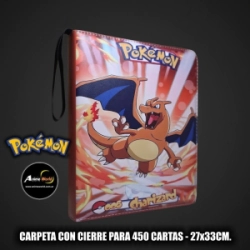 ALBUM PARA CARTAS POKEMON CARPETA CON CIERRE KP002 #1 (PARA 450 CARTAS) (27x33CM) (A0723)