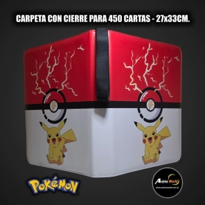 ALBUM PARA CARTAS POKEMON CARPETA CON CIERRE #2 KP002 (PARA 450 CARTAS) (27x33CM) (A0724)