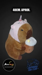PELUCHE CARPINCHO-CAPIBARA DISFRAZ UNICORNIO CON NUEZ GRANDE (40CM APROX) SW13031-22 (P2090)