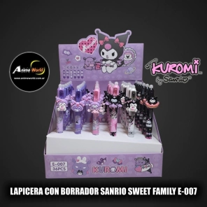 LAPICERA CON BORRADOR SANRIO SWEET FAMILY E-007 KITTY-KUROMI (A0725)