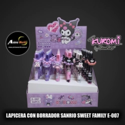 LAPICERA CON BORRADOR SANRIO SWEET FAMILY E-007 KITTY-KUROMI (A0725)