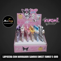 LAPICERA CON BORRADOR SANRIO SWEET FAMILY E-009 KITTY-KUROMI (A0726)