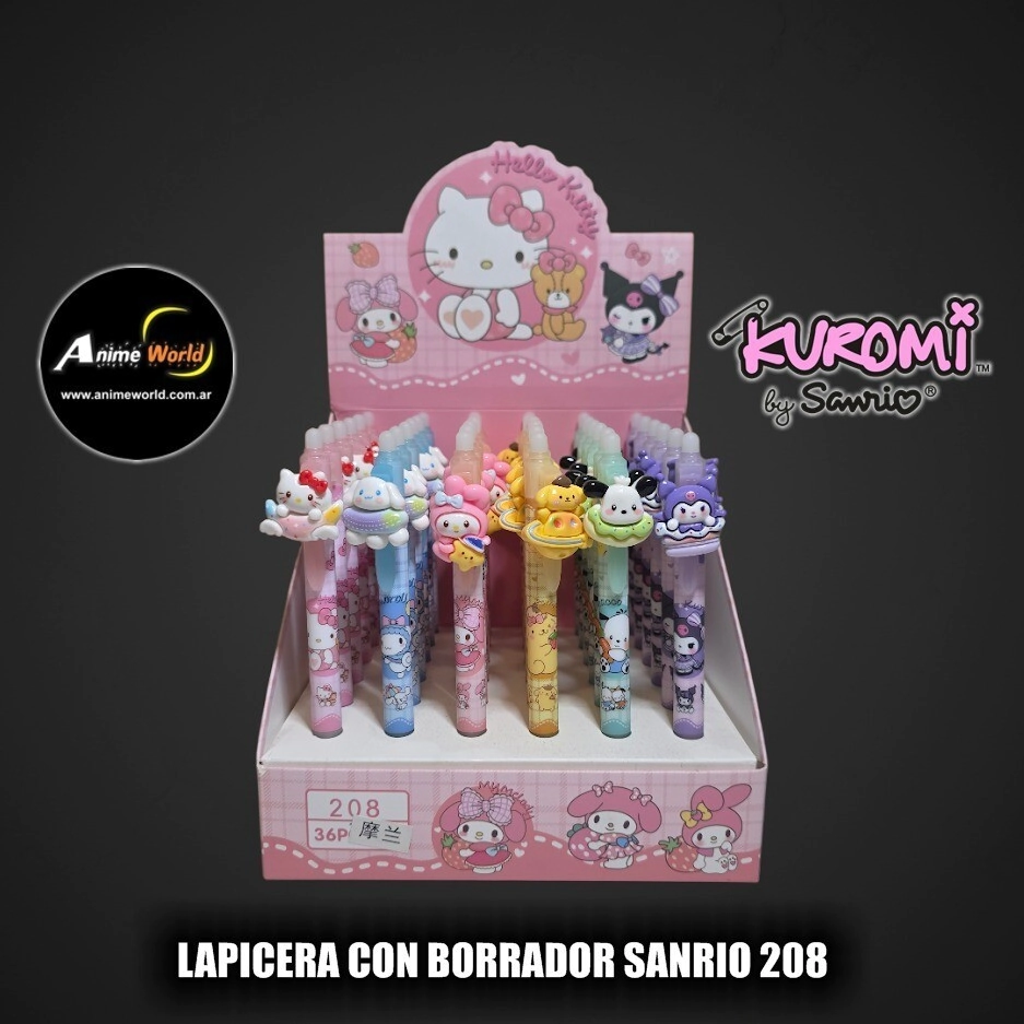 LAPICERA CON BORRADOR SANRIO 208 KITTY-KUROMI (A0727)