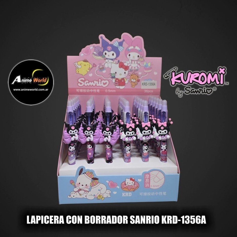 LAPICERA CON BORRADOR SANRIO KRD-1356A KITTY-KUROMI (A0728)