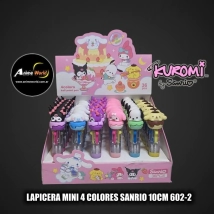 LAPICERA MINI 4 COLORES SANRIO 10CM 602-2 KITTY-KUROMI (A0730)