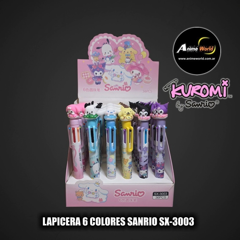 LAPICERA 6 COLORES SANRIO SX-3003 KITTY-KUROMI (A0732)
