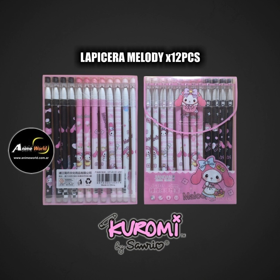 LAPICERA KITTY-KUROMI MELODY x12PCS JD-2259-12 (A0745)