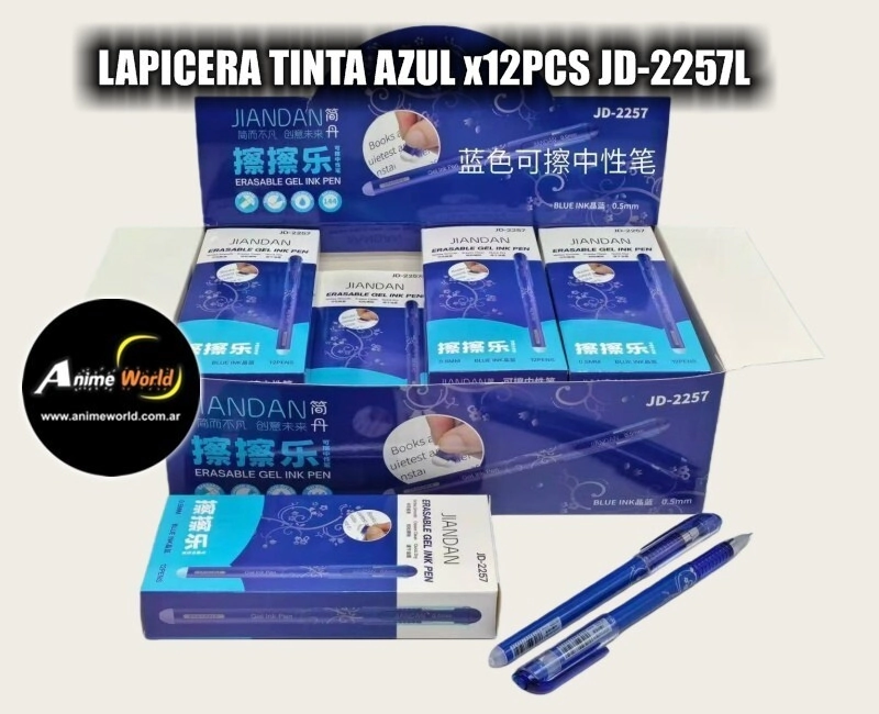 LAPICERA TINTA AZUL x12PCS JD-2257L (A0748)
