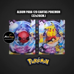 ALBUM PARA CARTAS POKEMON #27 x120 CARTAS (32x20CM) HOLOGRAFICO (A0759)