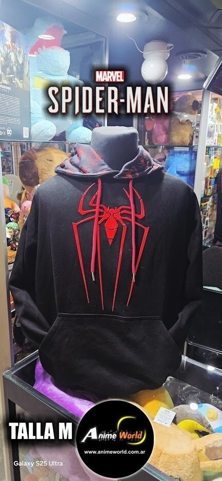 BUZO CANGURO CON CAPUCHA SPIDERMAN ARA�A 3D #1 IMPORTADO (TALLA M) (R1226)