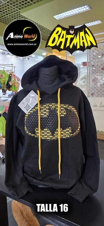 BUZO CON CAPUCHA BATMAN 3D #1 IMPORTADO (TALLA 16) (R1231)