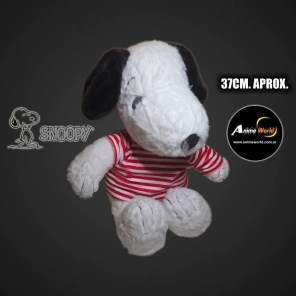 PELUCHE SNOOPY CON REMERA RAYADA ROJA (37CM APROX) (P2102)
