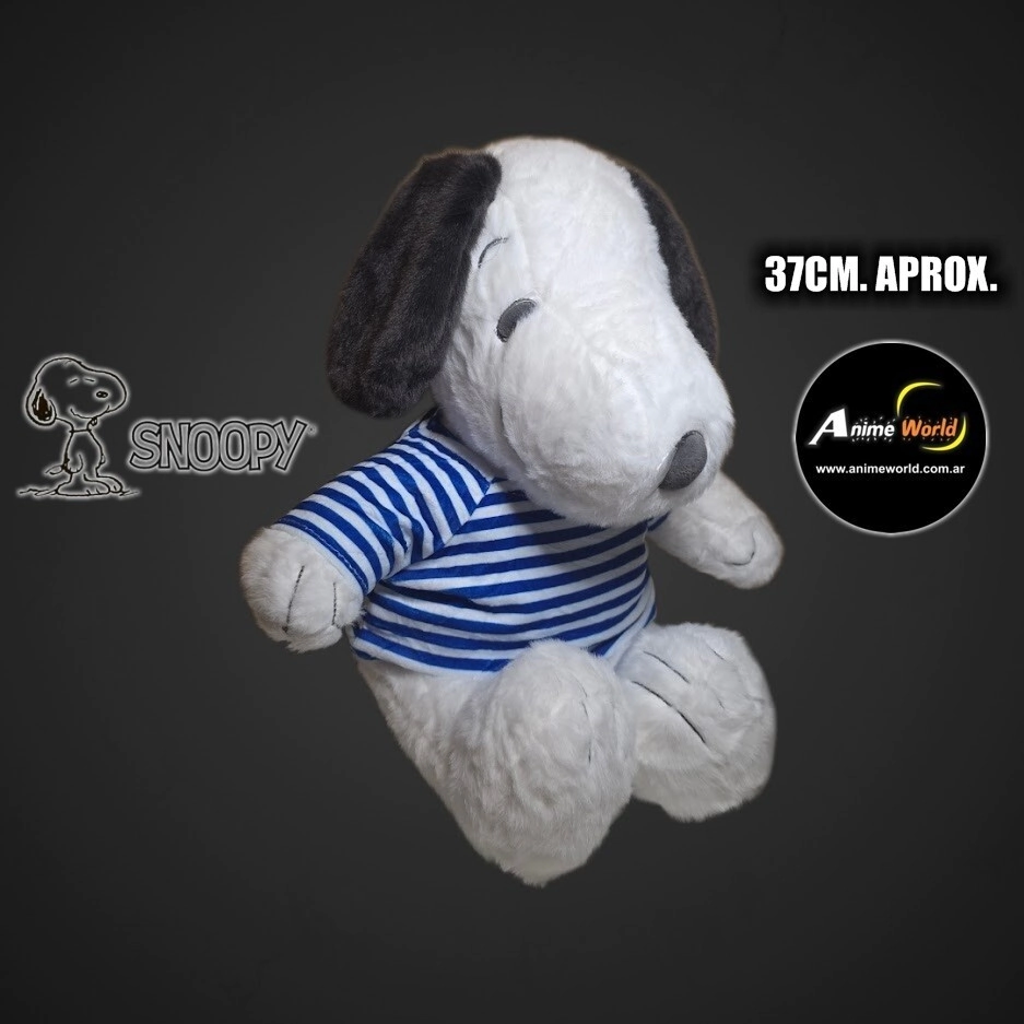 PELUCHE SNOOPY CON REMERA RAYADA AZUL (37CM APROX) (P2103)