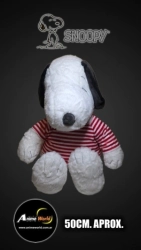 PELUCHE SNOOPY CON REMERA GRANDE RAYADA ROJA (50CM APROX) (P2104)