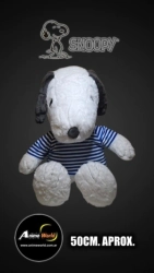 PELUCHE SNOOPY CON REMERA GRANDE RAYADA AZUL (50CM APROX) (P2105)