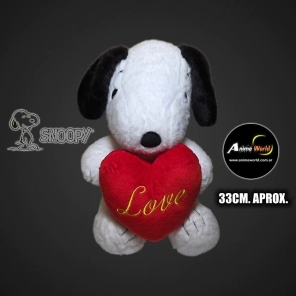 PELUCHE SNOOPY CON CORAZON (33CM APROX) (P2106)