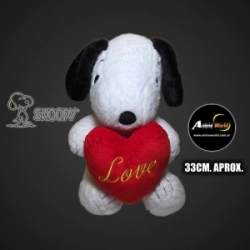 PELUCHE SNOOPY CON CORAZON (33CM APROX) (P2106)