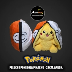 PELUCHE POKEMON POKEBOLA PIKACHU (22CM APROX) (P2107)