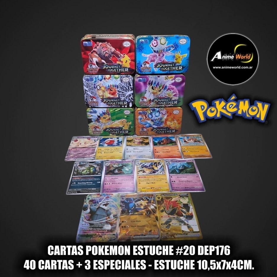 CARTAS POKEMON ESTUCHE #20 DEP176 (40 CARTAS+3 ESPECIALES) (ESTUCHE 10,5x7x4CM) (A0770)