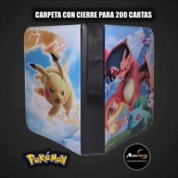ALBUM PARA CARTAS POKEMON CARPETA CON CIERRE #10 KP001 (PARA 200 CARTAS) (A0773)