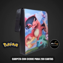 ALBUM PARA CARTAS POKEMON CARPETA CON CIERRE #10 KP001 (PARA 200 CARTAS) (A0773)