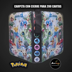 ALBUM PARA CARTAS POKEMON CARPETA CON CIERRE #11 KP001 (PARA 200 CARTAS) (A0774)
