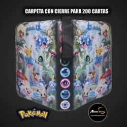 ALBUM PARA CARTAS POKEMON CARPETA CON CIERRE #11 KP001 (PARA 200 CARTAS) (A0774)