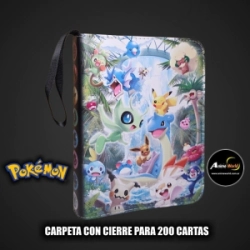 ALBUM PARA CARTAS POKEMON CARPETA CON CIERRE #11 KP001 (PARA 200 CARTAS) (A0774)
