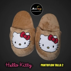 PANTUFLON ANIMADO PREMIUM KITTY #1 MARRON (TALLA 2) (B0164)